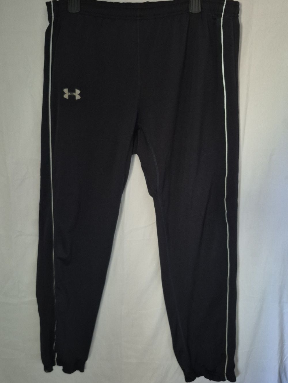 Under Armour Black Athletic Sweatpants with White Piping